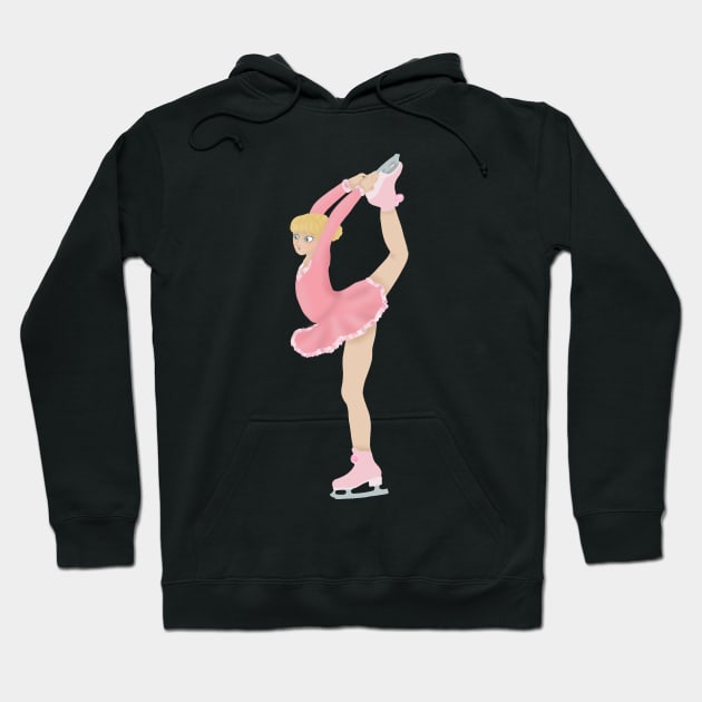 Pink figure skater biellmann spin Hoodie by Becky-Marie